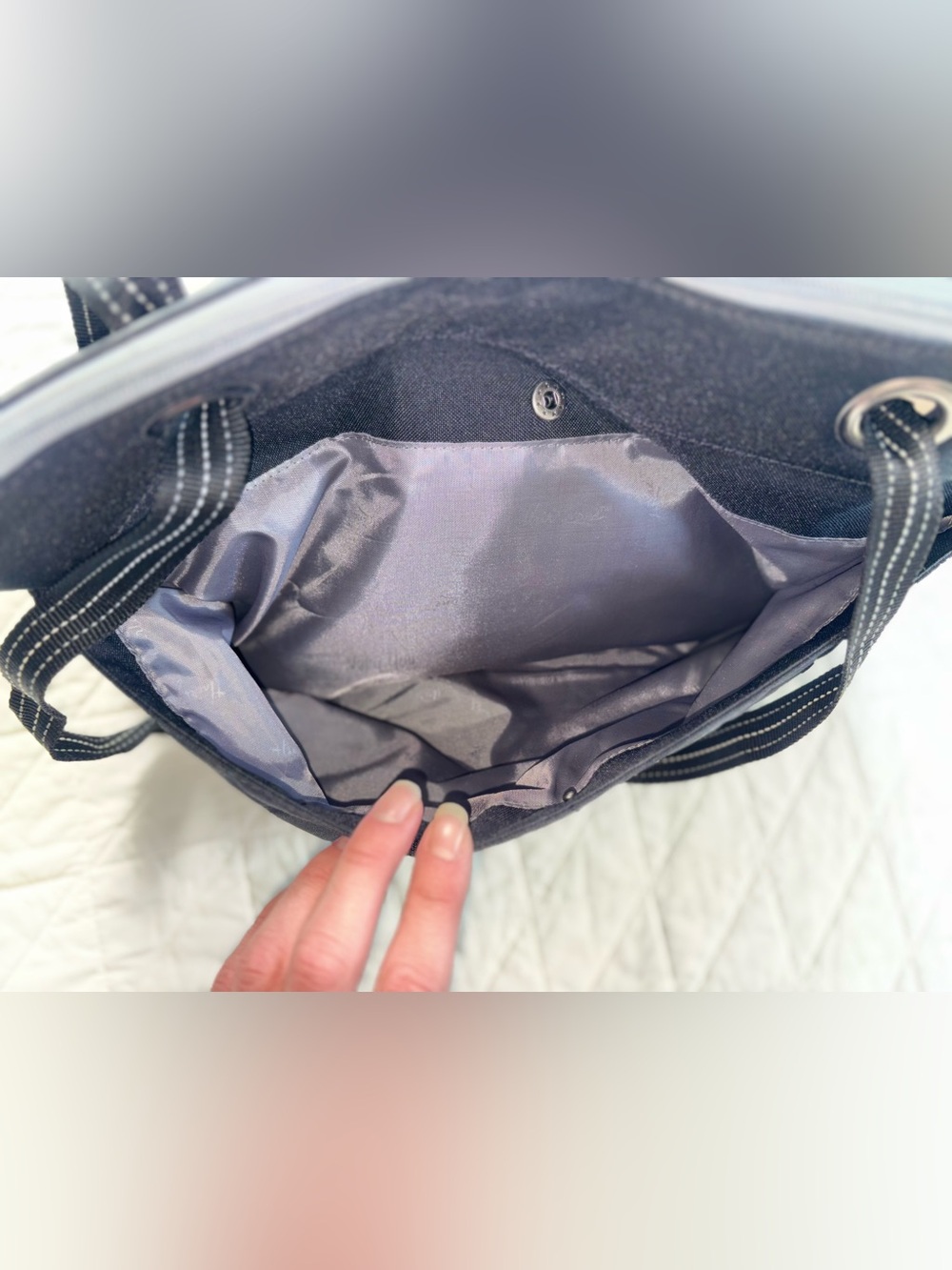 Thirty-One Vary You Varying Backpack Tote - Black Quilted Bubble - Picture 2 of 6